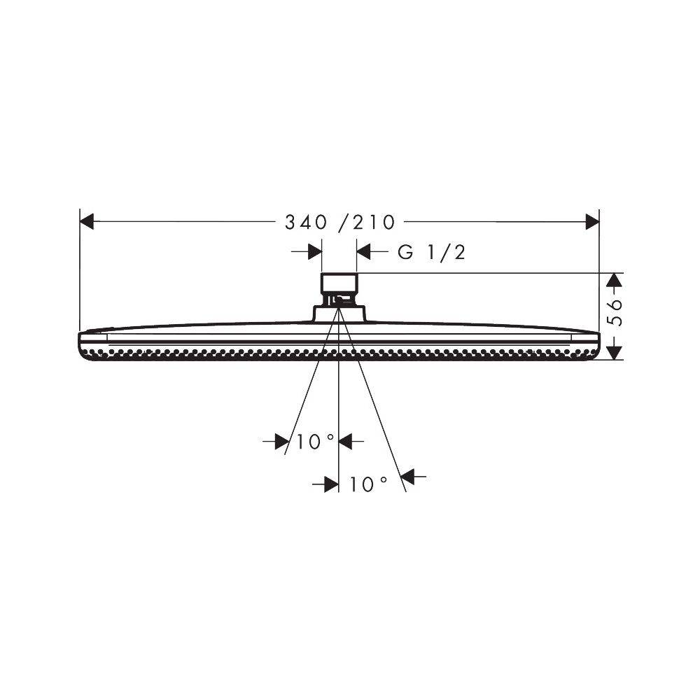 Hansgrohe Raindance Alive Q Kopfbrause, 11l/min, 210x340mm 1jet, Mattschwarz-3