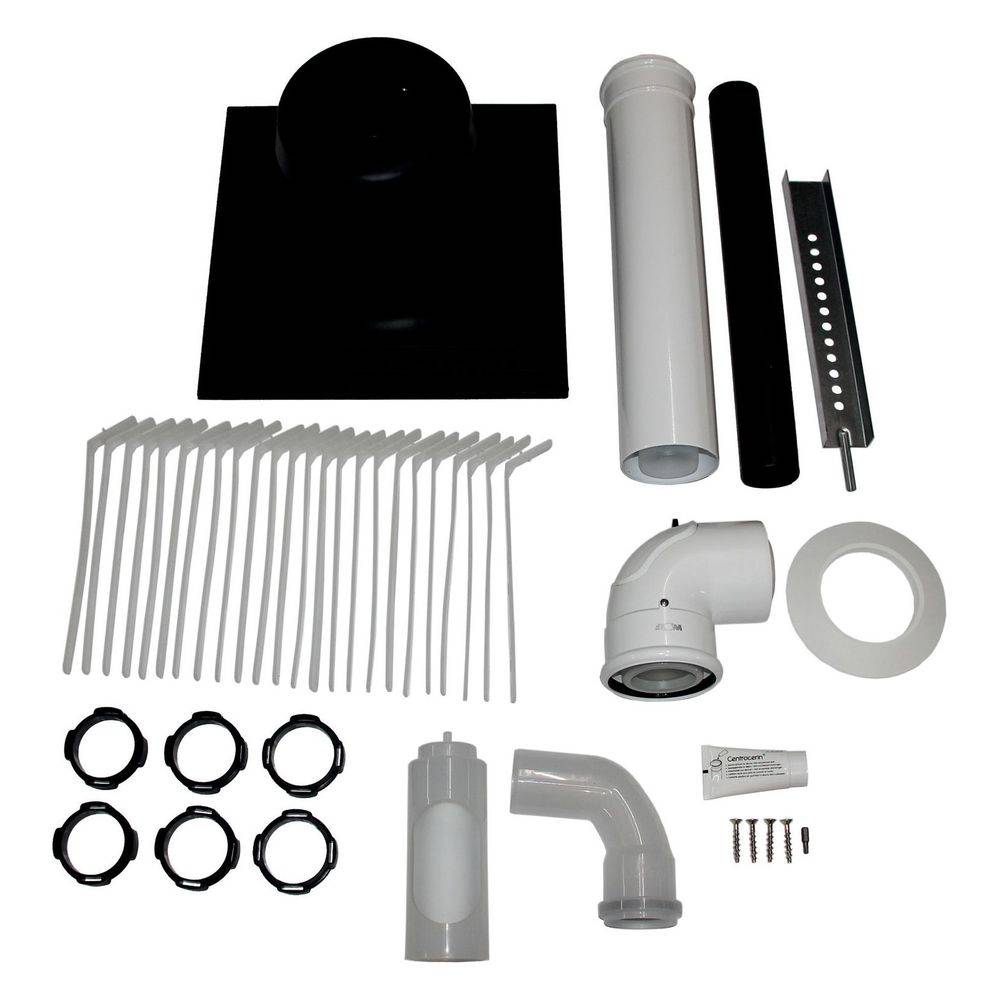 Ensemble de raccordement Wolf DN60/100 DN60 en regard, couvercle en plastique-0