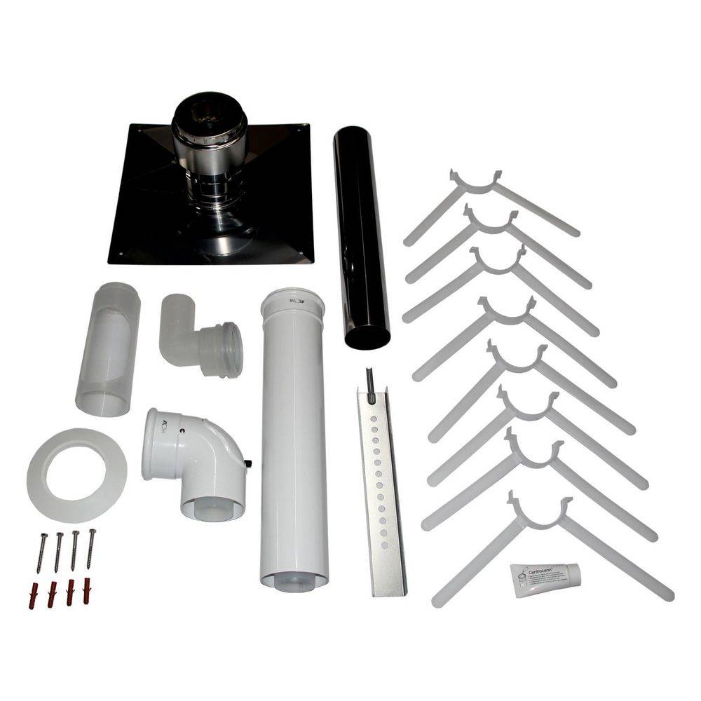 WOLF Anschluss-Set DN60/100 - C93x DN80 im Schacht, Abdeckung edst.-0