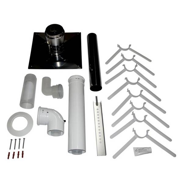 WOLF Anschluss-Set DN60/100 - C93x DN80 im Schacht, Abdeckung edst.