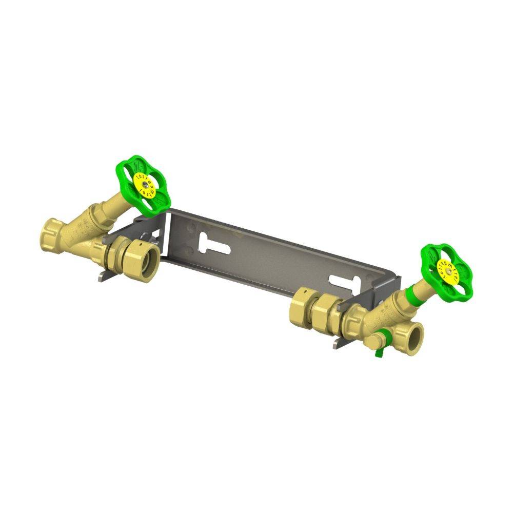 Schlösser Wasserzähler-Einbaugarnitur waagerecht, Dauerdurchfluss Q3 10m3/h, 1 1/2" x 1/2", Edelstahlbügel, verstellbar-0