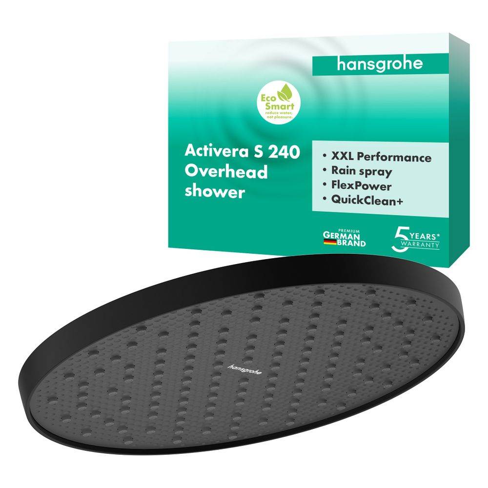 hansgrohe Activera S Kopfbrause 240 1jet EcoSmart, Mattschwarz-2