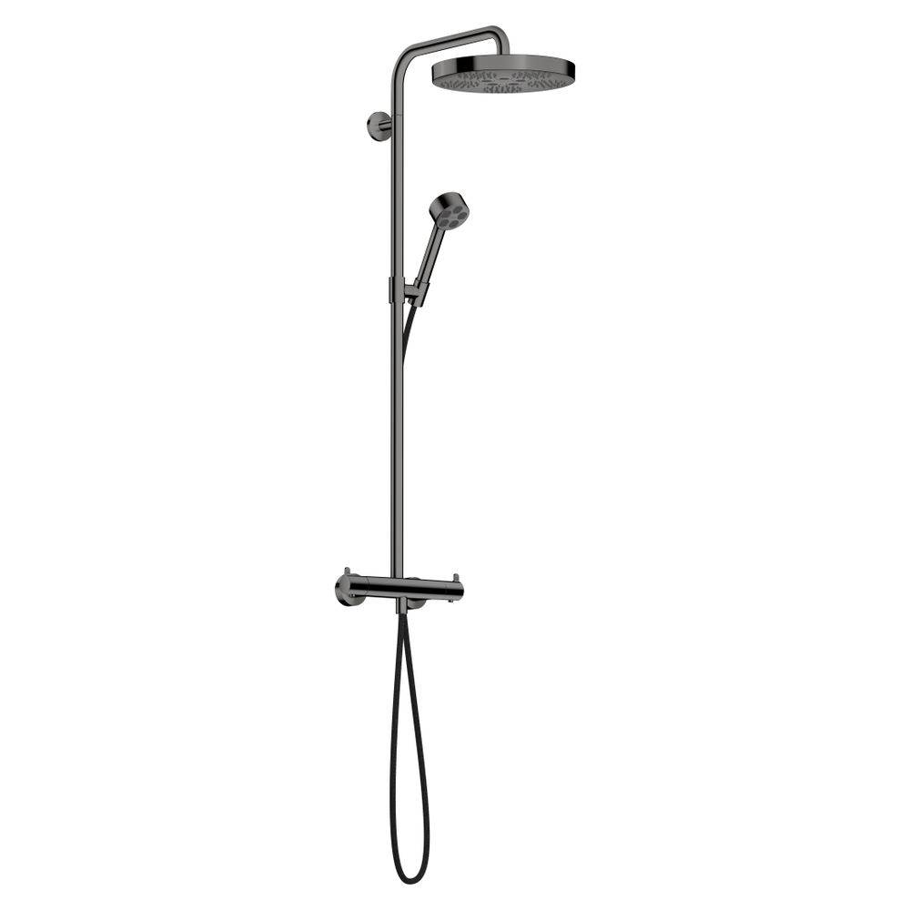 AXOR One Showerpipe mit Thermostat und Kopfbrause 280 1jet, Polished Black Chrome-0