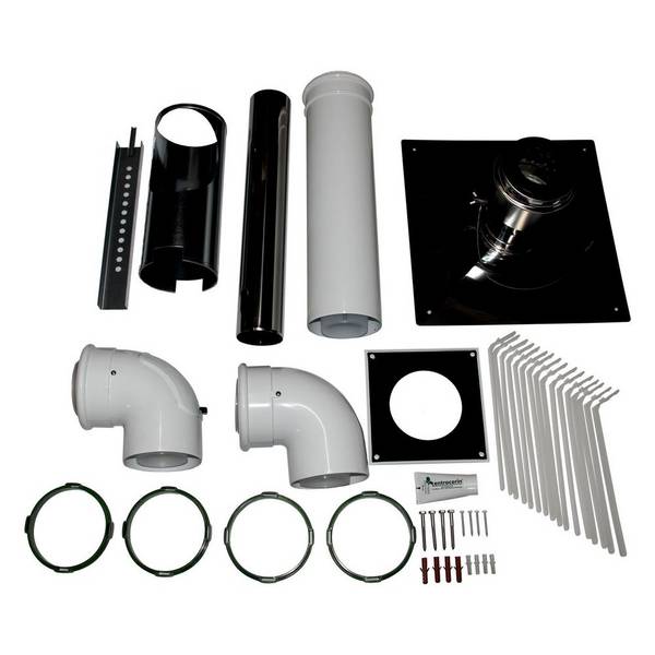 Wolf Anschluss-Set DN 80/125-C33x 80/125 im Schacht, Abdeckung Edelstahl