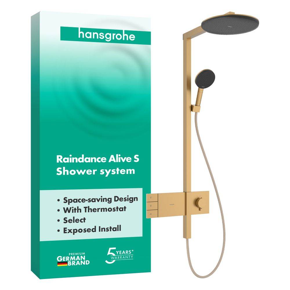 Hansgrohe Raindance Alive S Showerpipe Duschsystem 300mm, 2jet, ShowerSelect Comfort, Brushed Bronze-3