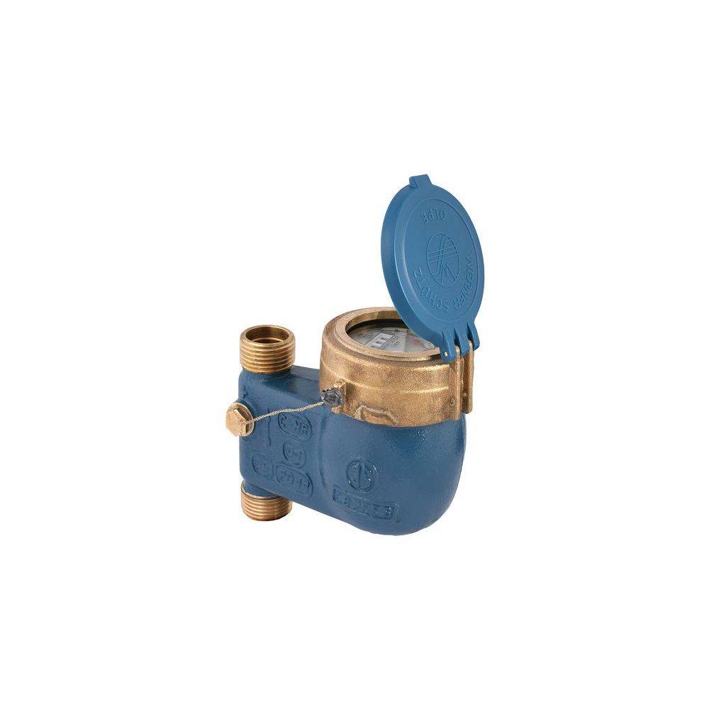 Schlösser Wasserzähler Bauart MVTRS mit Steigrohr, bis 30 Grad C, Dauerdurchfluss Q3 10m3/h, 1", Baulänge 150mm, R80-0
