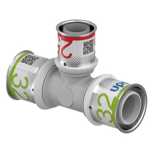 Uponor S-Press Plus T-Stück reduziert, 32x25x32mm, PPSU