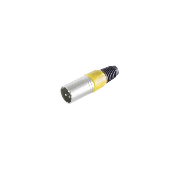 KABELBUDE.EU XLR-Stecker 3-polig Metall mit Verriegelung für Audiotechnik Gelb