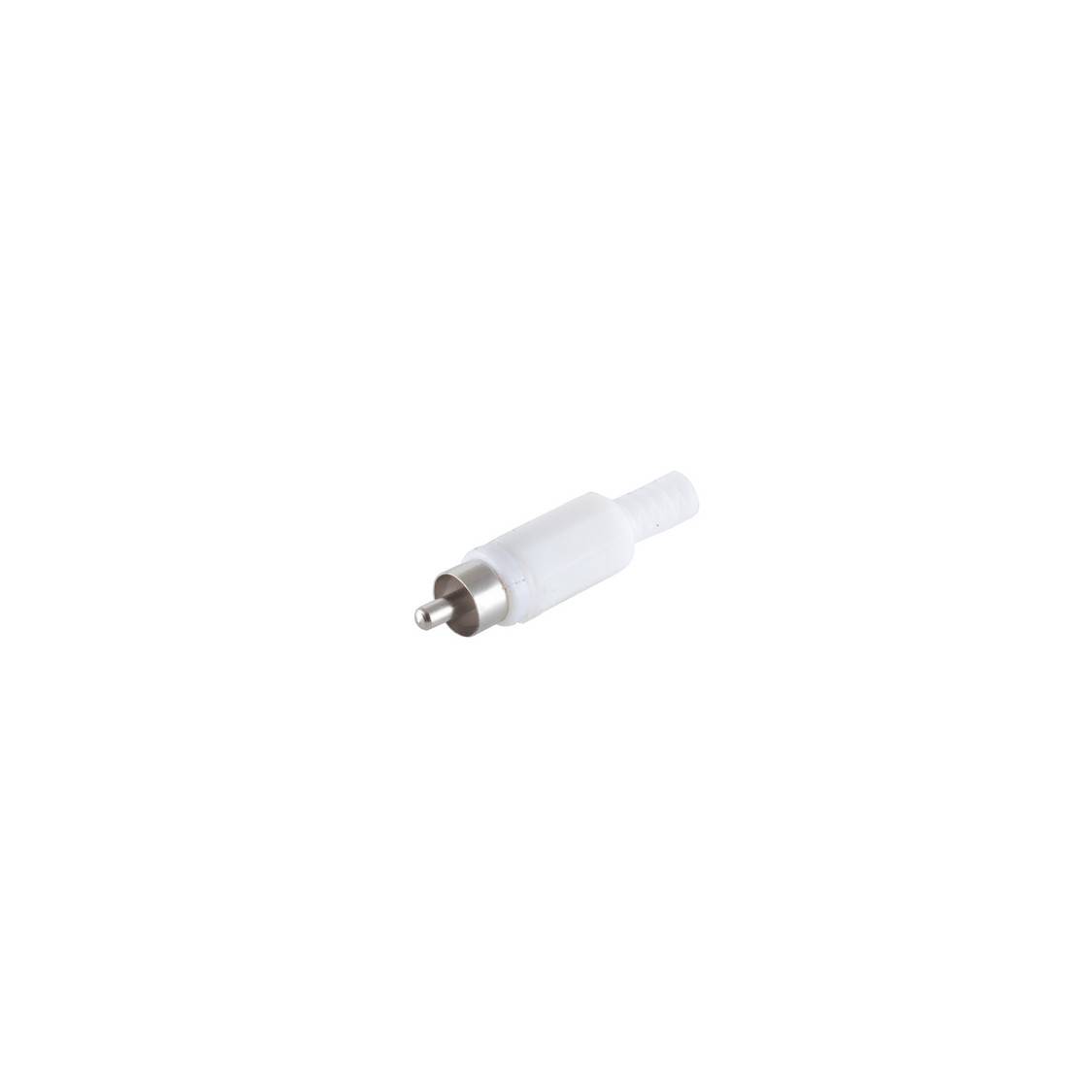 S/CONN Cinch-Stecker vergossen vernickelt weiß-0