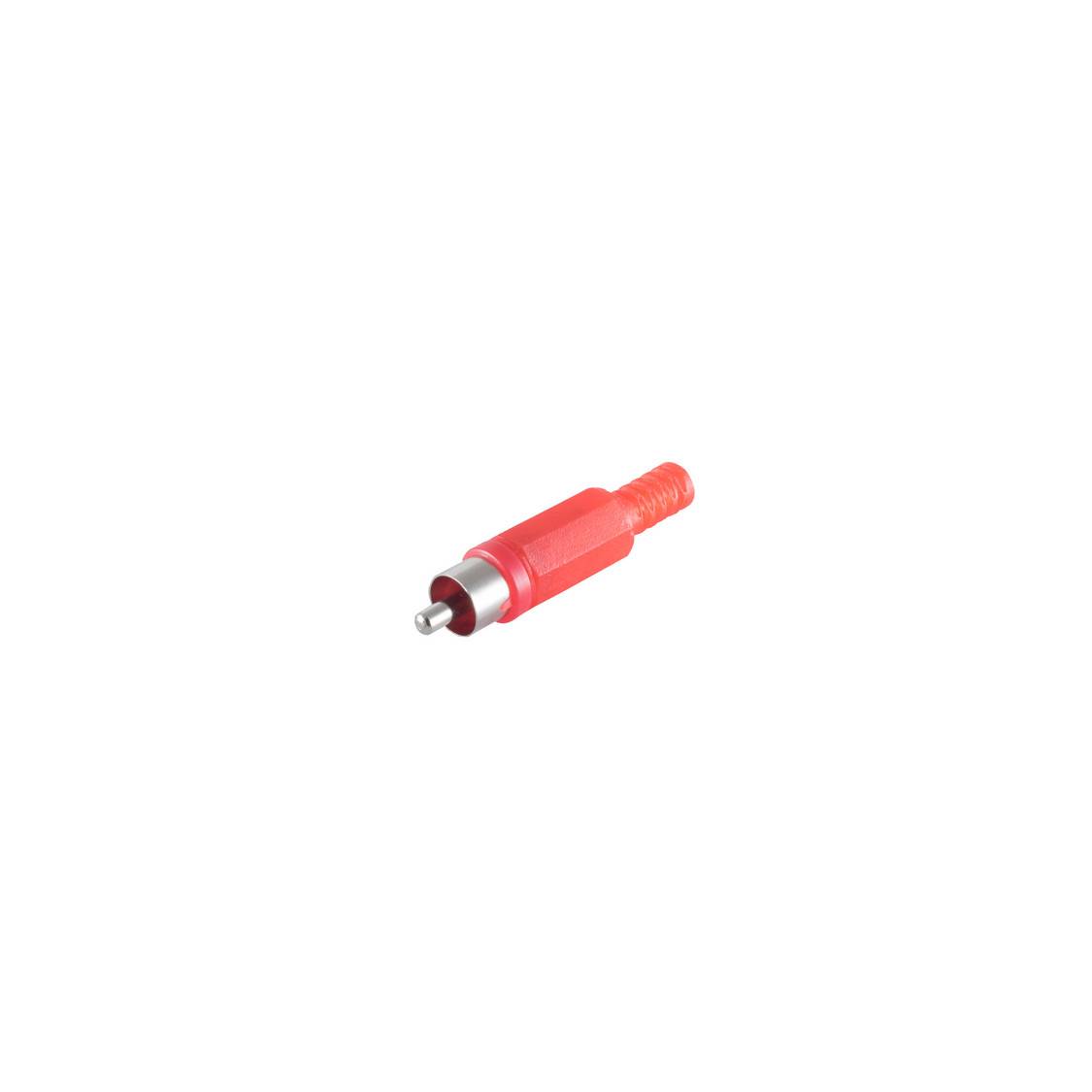S/CONN Cinch-Stecker vergossen vernickelt rot-0
