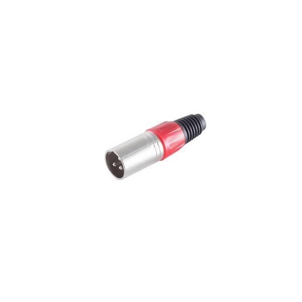 S/CONN XLR-Kabelstecker männlich mit Verriegelungsmechanismus Metallkontakte - Rot