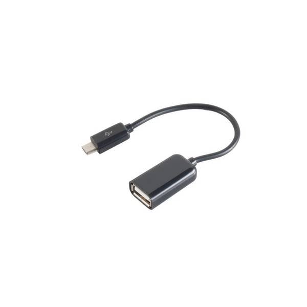 shiverpeaks OTG-Adapterkabel Micro-USB-B-Stecker auf USB-A-Buchse vergoldet 0,1 m Schwarz