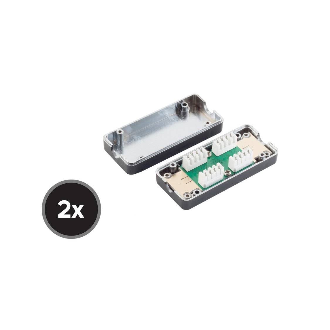 shiverpeaks CAT 6+ LSA-Anschlussbox geschirmt Metall zur Kabelverlängerung 2er Pack-0