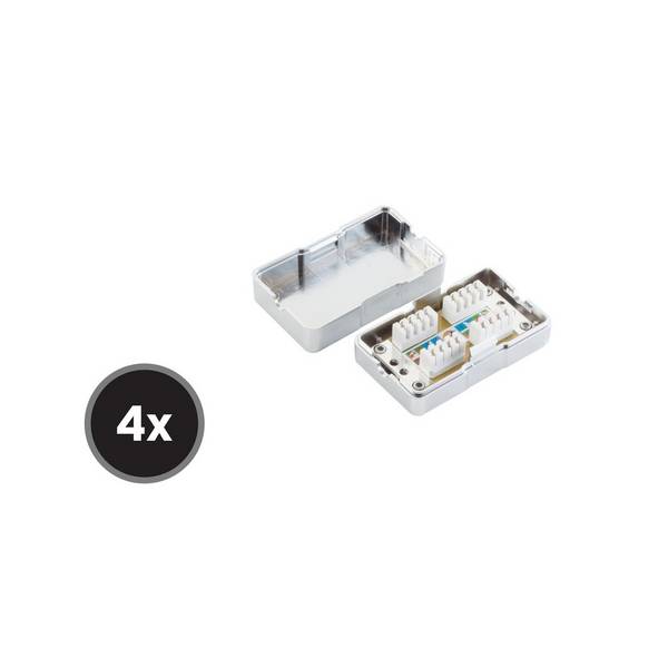 shiverpeaks CAT 6 LSA-Verbindungsbox geschirmt Metall 1000 Mbit/s 4er-Set