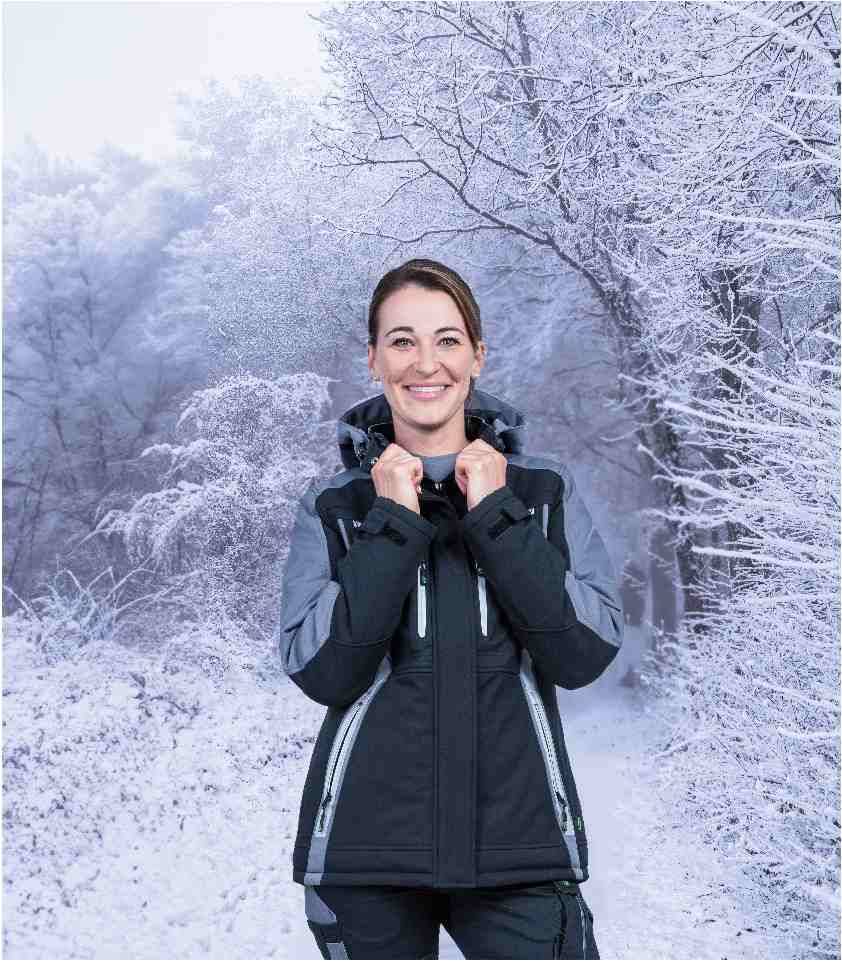 Winter-Softshelljacke Flex Line schwarz-grau, Gr. 44 Leibwächter FLXDI2544-2