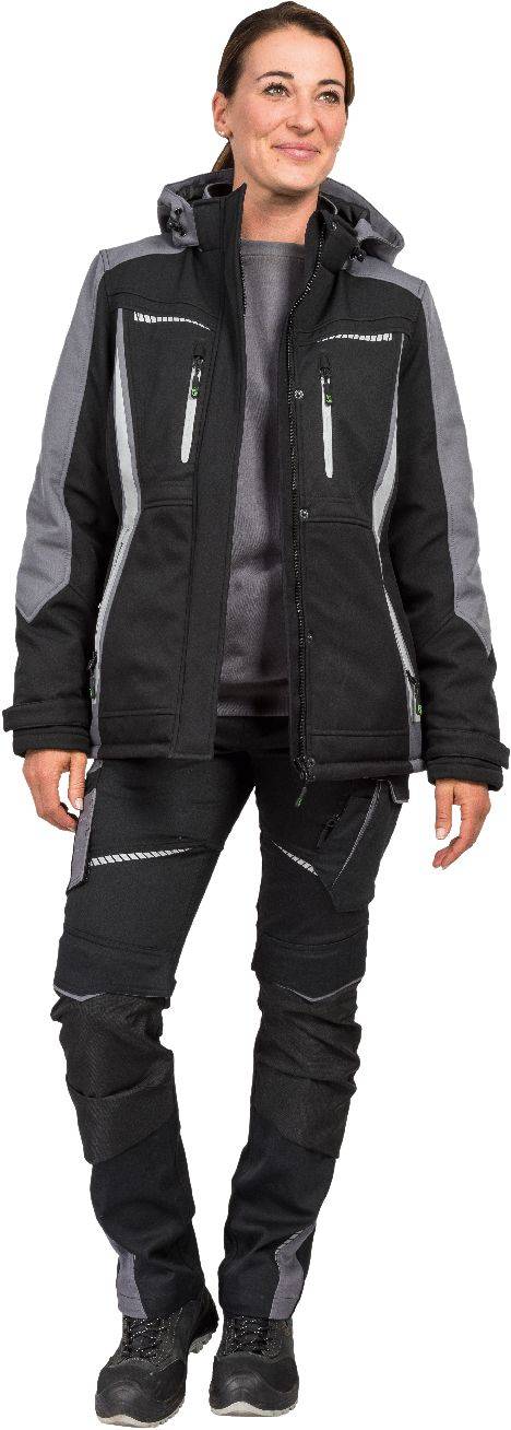 Winter-Softshelljacke Flex Line schwarz-grau, Gr. 44 Leibwächter FLXDI2544-4