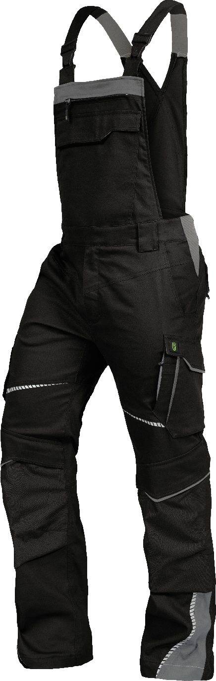 Latzhose mit Knietaschen Flex Line schwarz-grau, Gr. 44 Leibwächter FLEXL2544-0