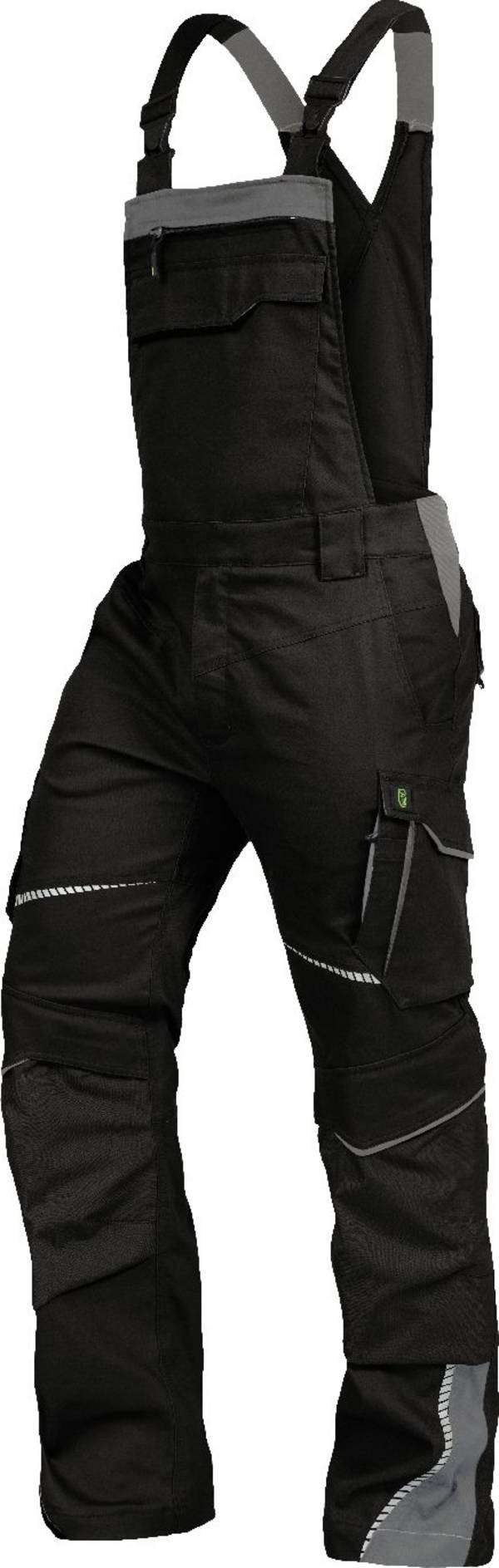 Latzhose mit Knietaschen Flex Line schwarz-grau, Gr. 44 Leibwächter FLEXL2544