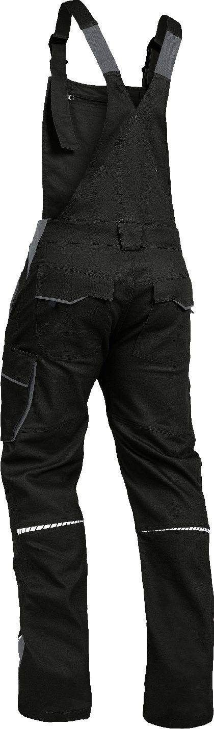 Latzhose mit Knietaschen Flex Line schwarz-grau, Gr. 44 Leibwächter FLEXL2544-1