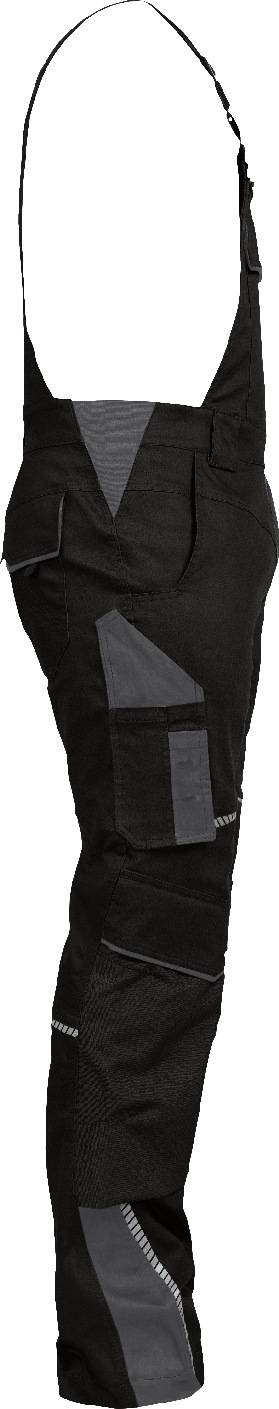 Latzhose mit Knietaschen Flex Line schwarz-grau, Gr. 44 Leibwächter FLEXL2544-3