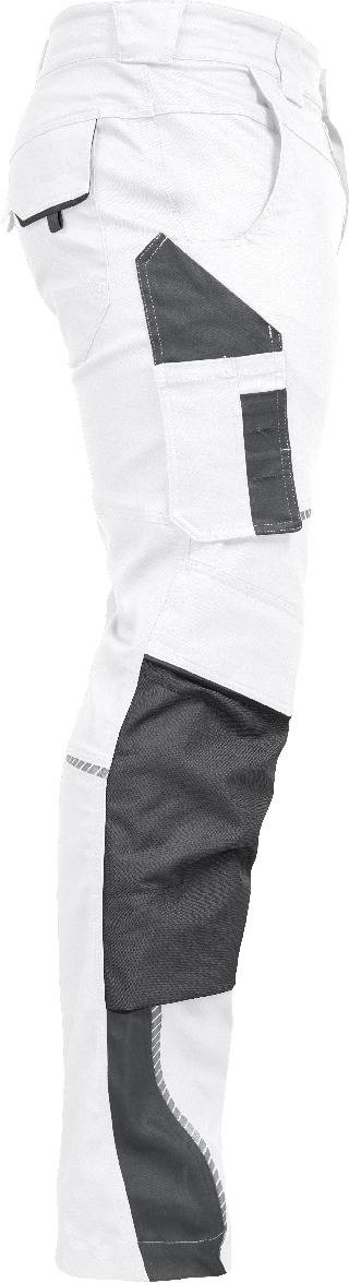 Bundhose mit Knietaschen Flex Line weiß-grau, Gr. 62 Leibwächter FLEXH2462-4