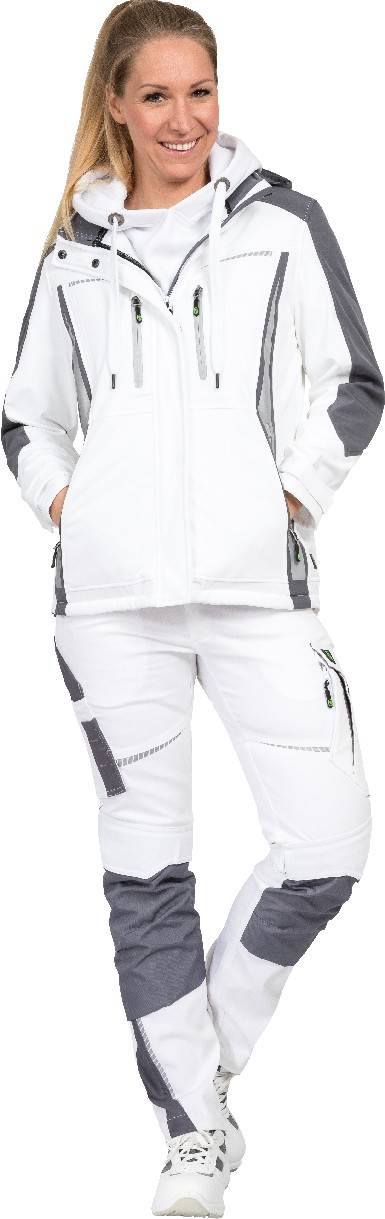 Softshelljacke Flex Line weiß-grau, Gr. 44 Leibwächter FLXDS2444-4