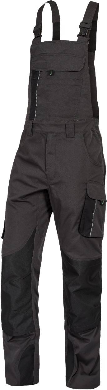 Latzhose mit Knietaschen Flex Line schwarz-anthrazit, 114 Leibwächter DYNL35114-0