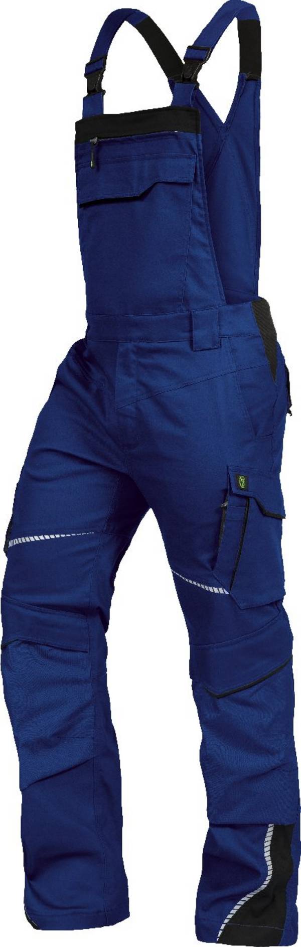 Latzhose mit Knietaschen Flex Line kornblau-schwarz, Gr. 68 Leibwächter FLEXL2068