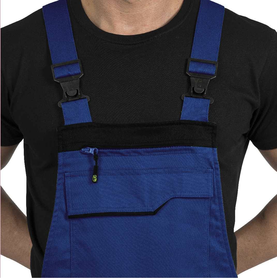 Latzhose mit Knietaschen Flex Line kornblau-schwarz, Gr. 68 Leibwächter FLEXL2068-4