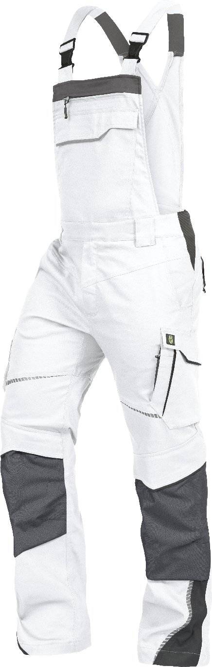 Latzhose mit Knietaschen Flex Line weiß-grau, Gr. 27 Leibwächter FLEXL2427-0