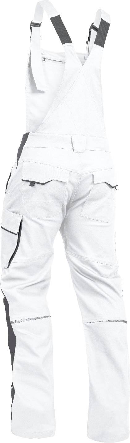 Latzhose mit Knietaschen Flex Line weiß-grau, Gr. 27 Leibwächter FLEXL2427-1