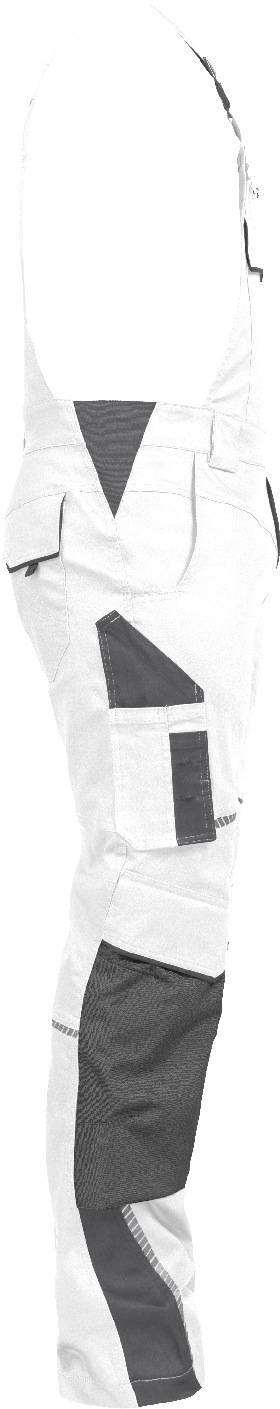 Latzhose mit Knietaschen Flex Line weiß-grau, Gr. 27 Leibwächter FLEXL2427-3