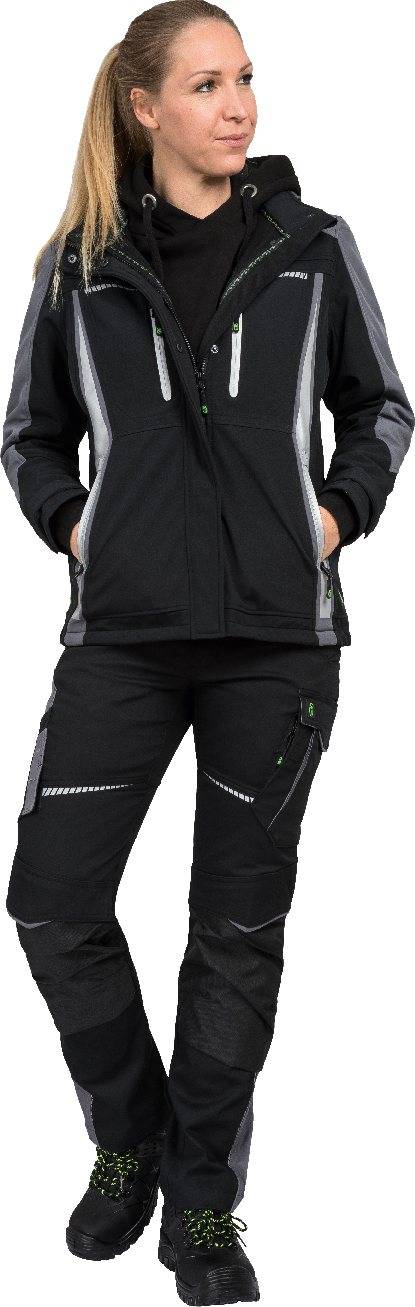 Leibwächter Sommer-Softshelljacke Damen FLXDS Gr. 50 schwarz/grau-4
