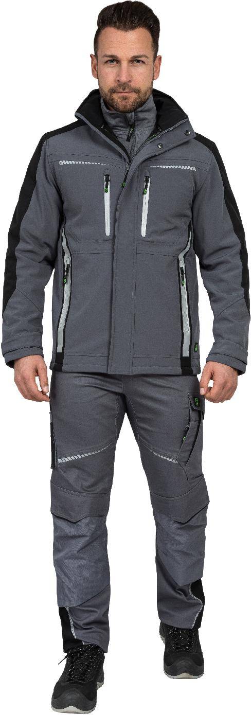 Softshelljacke Flex Line grau-schwarz, Gr. L Leibwächter FLEXS27L-2