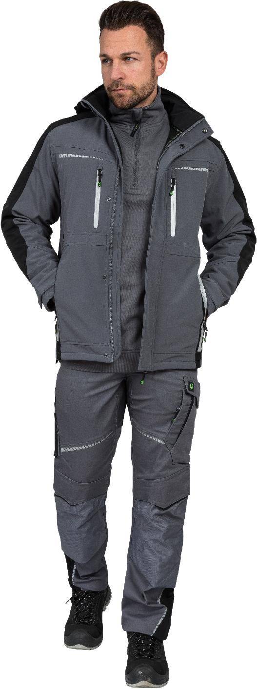 Softshelljacke Flex Line grau-schwarz, Gr. L Leibwächter FLEXS27L-3