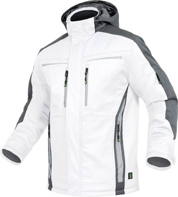 Winter-Softshelljacke Flex Line weiß-grau, Gr. L Leibwächter FLEXI24L