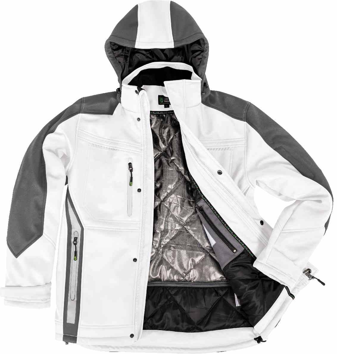 Winter-Softshelljacke Flex Line weiß-grau, Gr. XL Leibwächter FLEXI24XL-2