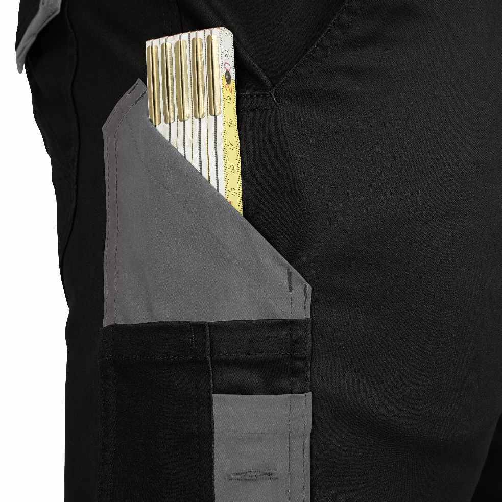 Bundhose mit Knietaschen Flex Line schwarz-grau, Gr. 36 Leibwächter FLXDH2536-4