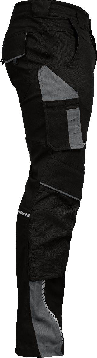 Bundhose mit Knietaschen Flex Line schwarz-grau, Gr. 52 Leibwächter FLEXH2552-4