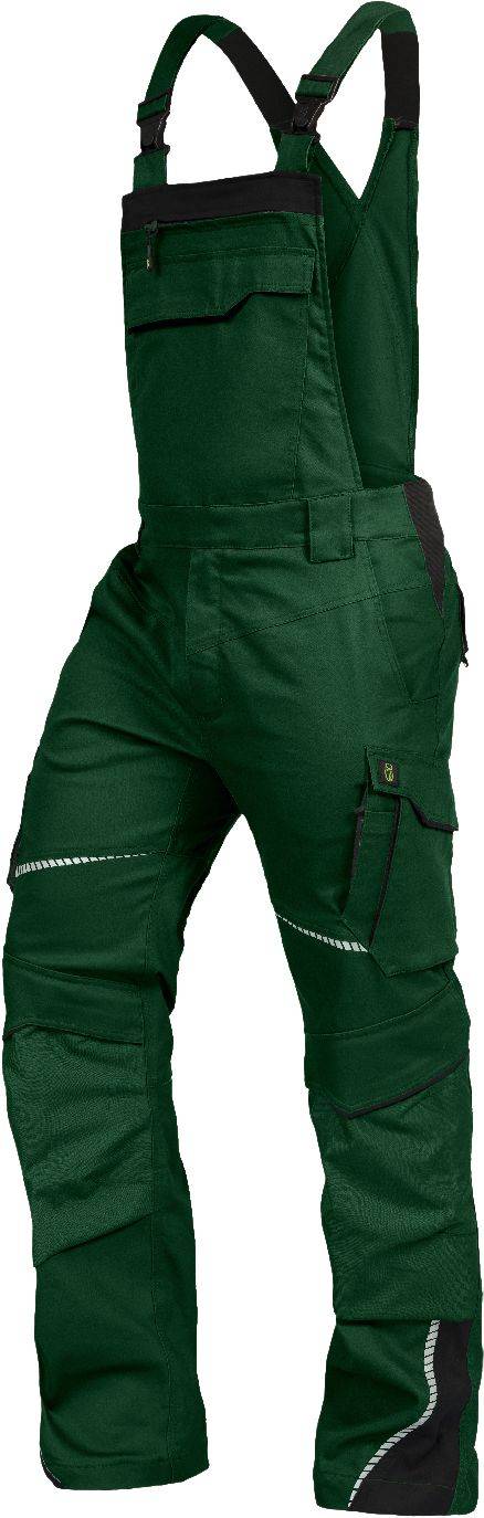 Latzhose mit Knietaschen Flex Line grün-schwarz, Gr. 28 Leibwächter FLEXL2128-0