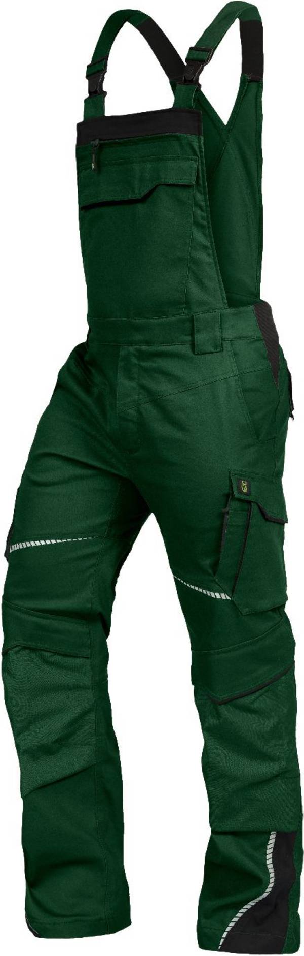 Latzhose mit Knietaschen Flex Line grün-schwarz, Gr. 106 Leibwächter FLEXL21106