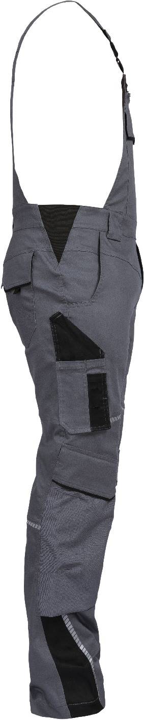 Latzhose mit Knietaschen Flex Line grau-schwarz, Gr. 25 Leibwächter FLEXL2725-3
