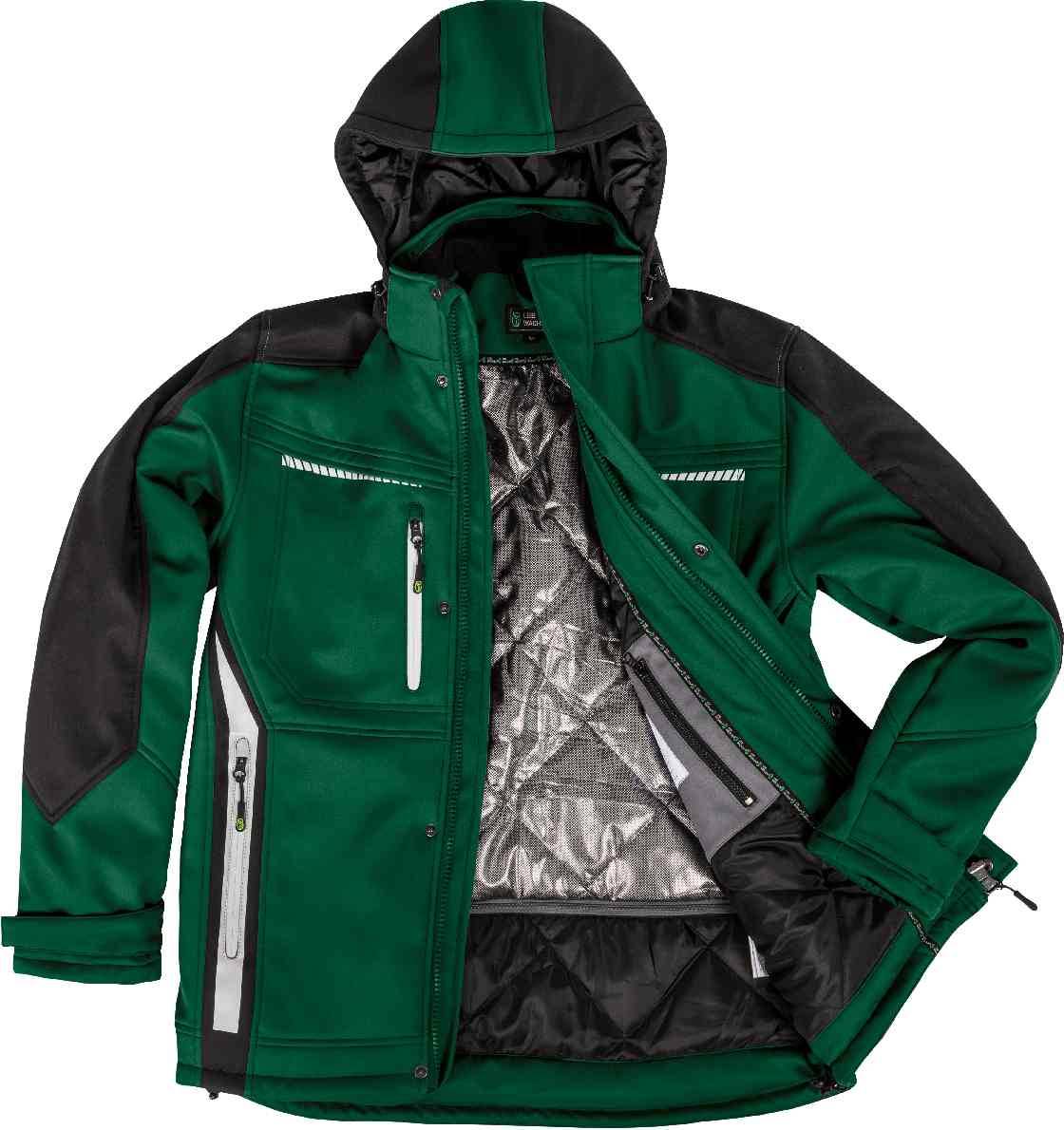 Winter-Softshelljacke Flex Line grün-schwarz, Gr. M Leibwächter FLEXI21M-2