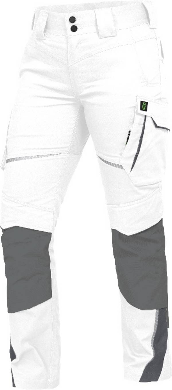 Bundhose mit Knietaschen Flex Line weiß-grau, Gr. 34 Leibwächter FLXDH2434