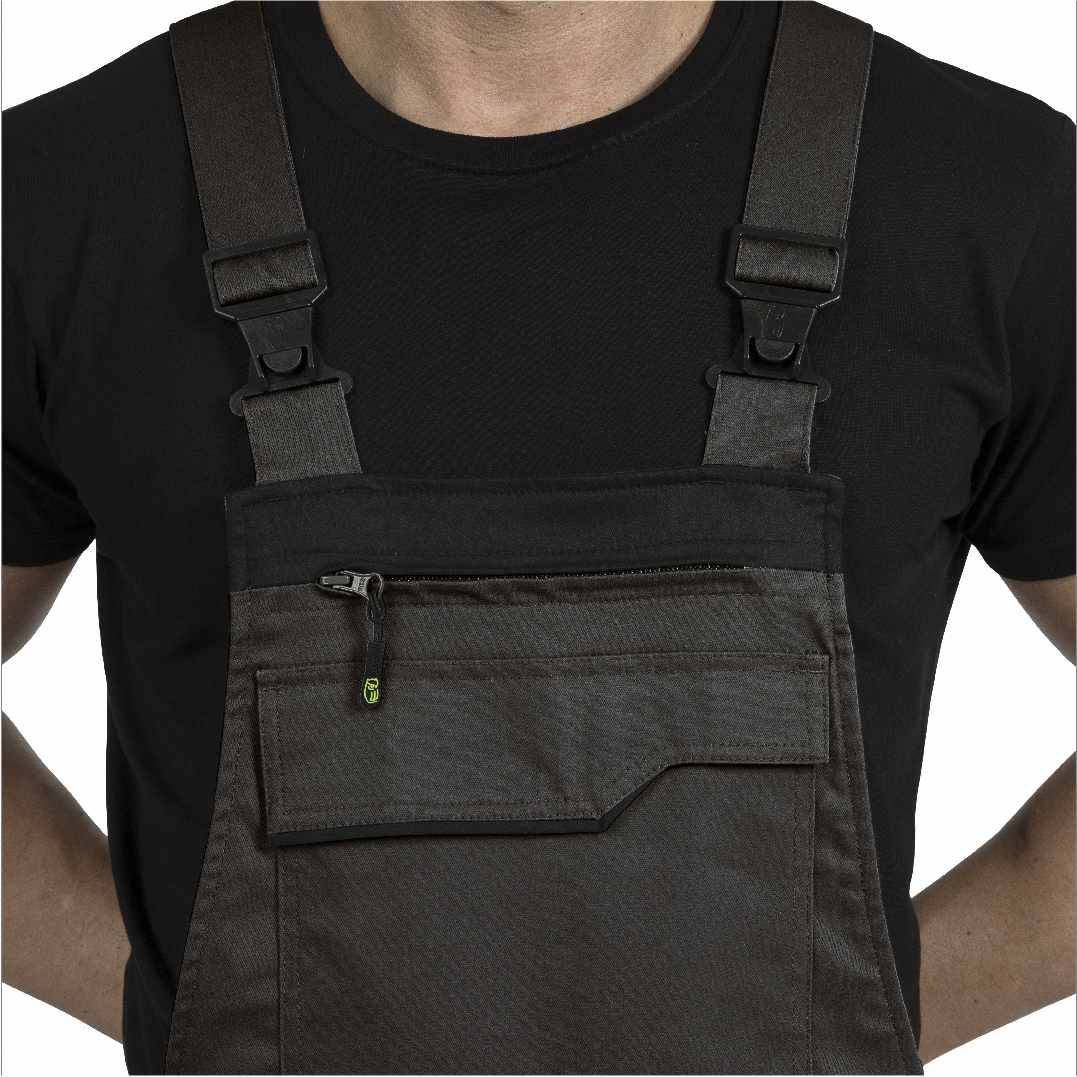 Latzhose mit Knietaschen Flex Line anthrazit-schwarz, Gr. 24 Leibwächter FLEXL2824-2