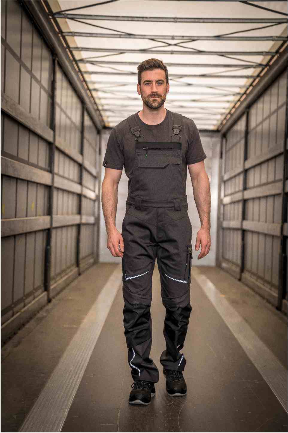 Latzhose mit Knietaschen Flex Line anthrazit-schwarz, Gr. 24 Leibwächter FLEXL2824-4