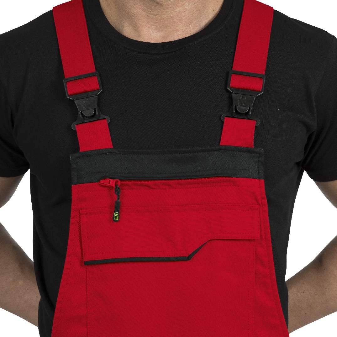 Latzhose mit Knietaschen Flex Line rot-schwarz, Gr. 28 Leibwächter FLEXL2228-3