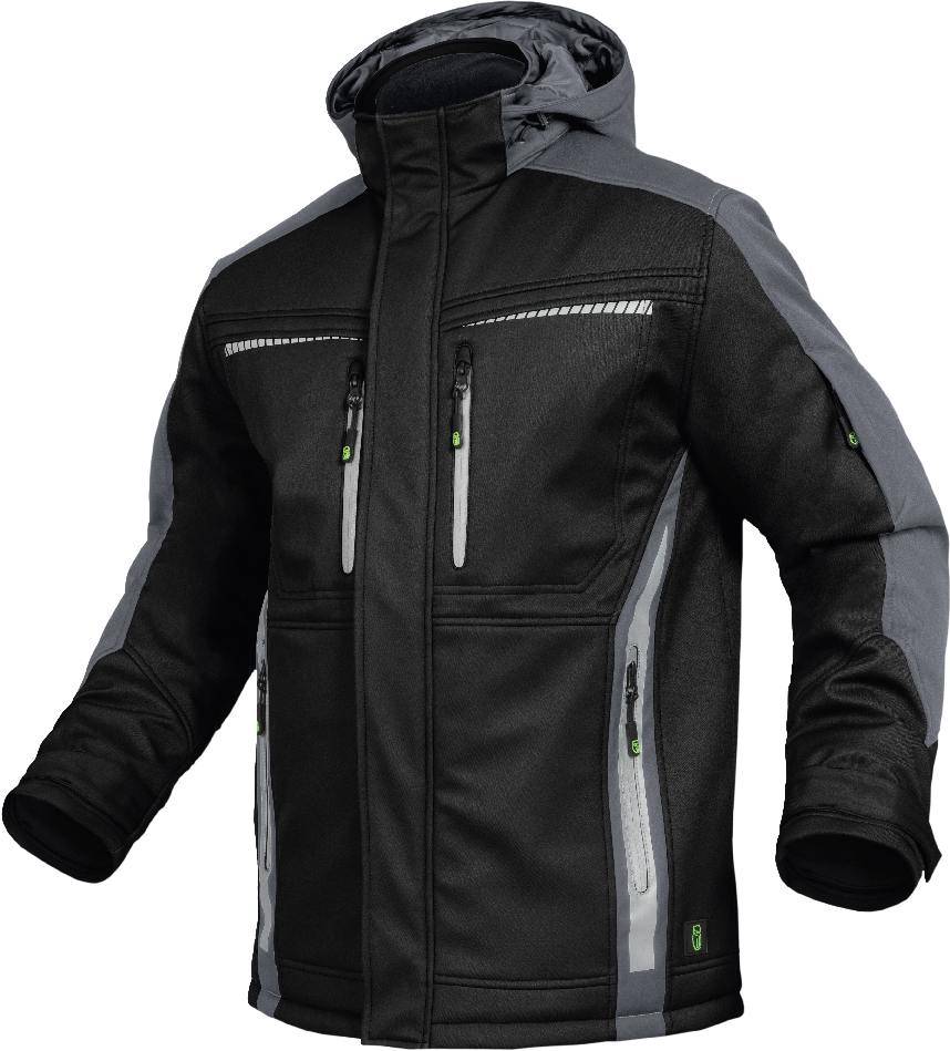 Winter-Softshelljacke Flex Line schwarz-grau, Gr. S Leibwächter FLEXI25S-0