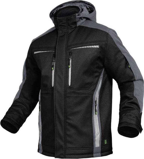 Winter-Softshelljacke Flex Line schwarz-grau, Gr. S Leibwächter FLEXI25S