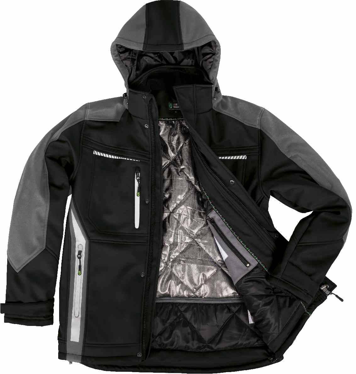 Winter-Softshelljacke Flex Line schwarz-grau, Gr. S Leibwächter FLEXI25S-2